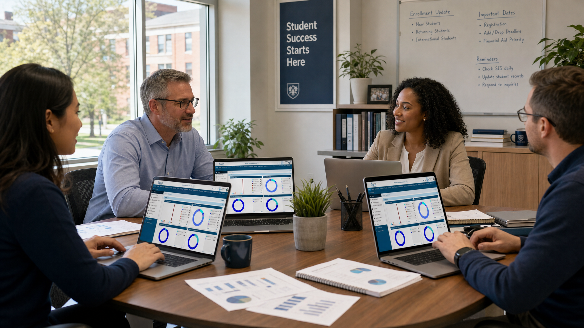 University administrative team collaboration for enrollment and student success
